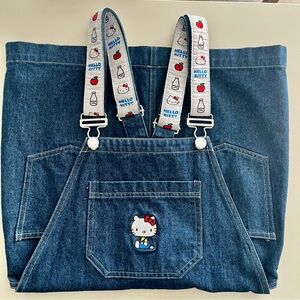 Hello Kitty Blue Denim Womens Skirt Overalls